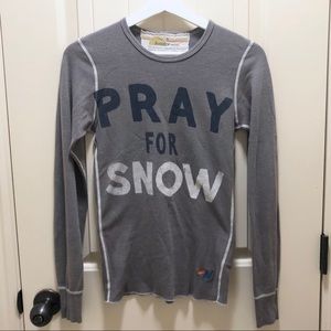Aviator Nation Pray For Snow Grey Thermal Top